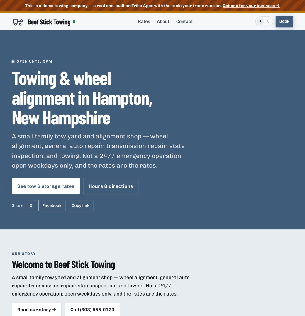 A towing on Shop OS